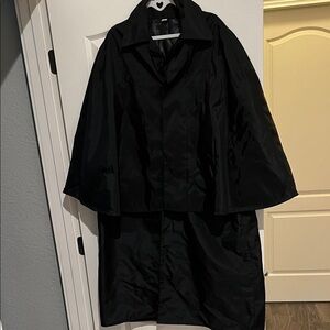 Black Men's Trench Cape Coat Size L
